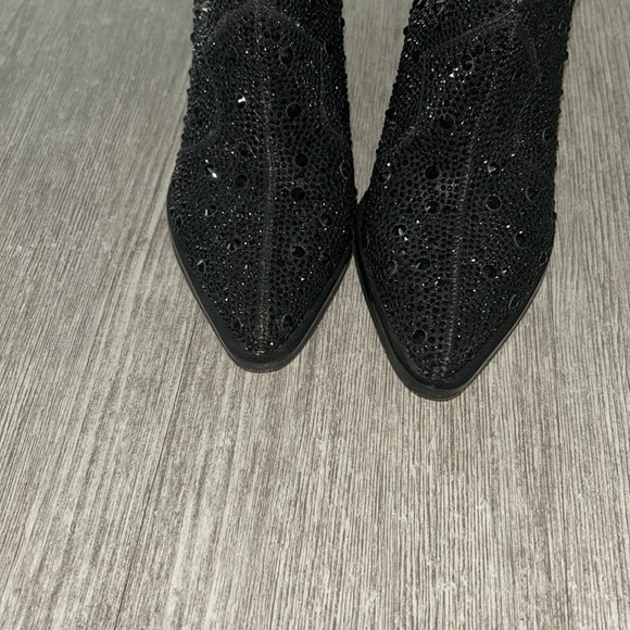 Jessica Simpson Black Ankle Boots Glitter Gabor - Picture 5 of 6